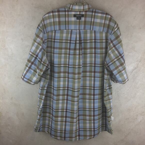 Claiborne Plaid Short-Sleeve Button-Up Shirt Men's Size LT (Large Tall) - Picture 7 of 16